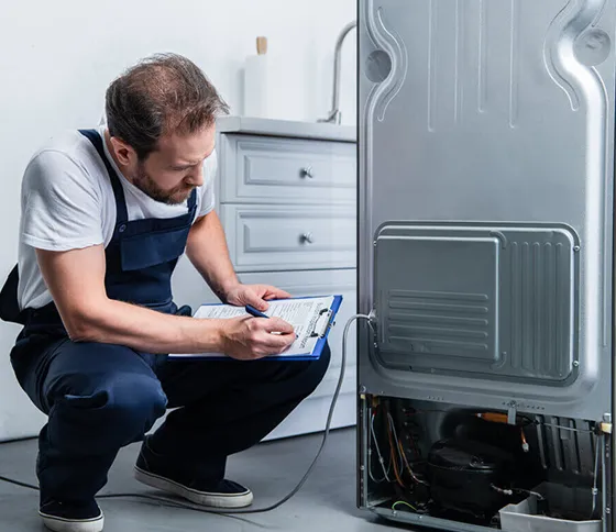 Residential refrigeration installation by skilled contractors.